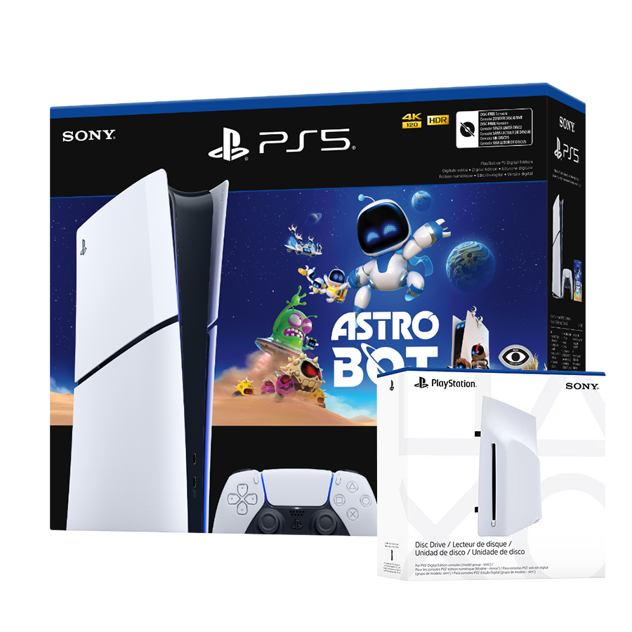 PlayStation 5 Slim Digital Edition D chassis + Playstation Disc drive+ Astro Bot VCH