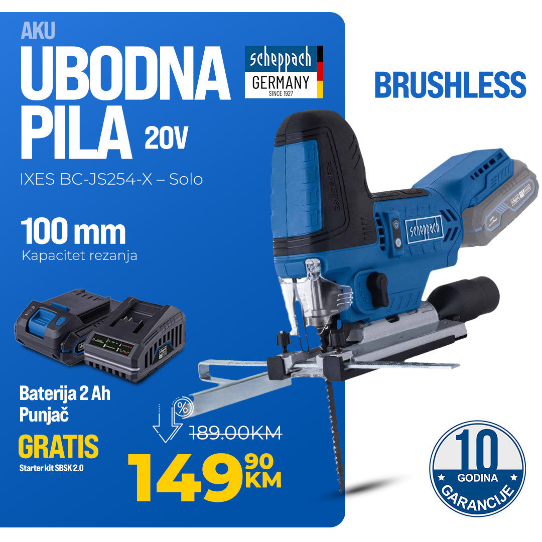 Scheppach aku ubodna pila Brushless IXES BC JS254 X