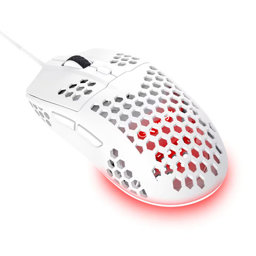 Trust GXT928 Helox RGB gaming miš, ultra lagan, 6400 dpi, žičani, bijeli