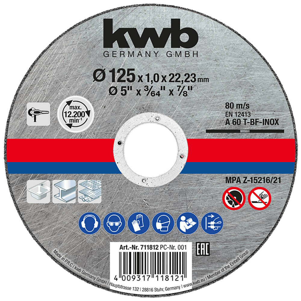 kwb Rezna ploča za INOX 125 x 1.0 mm – 711812