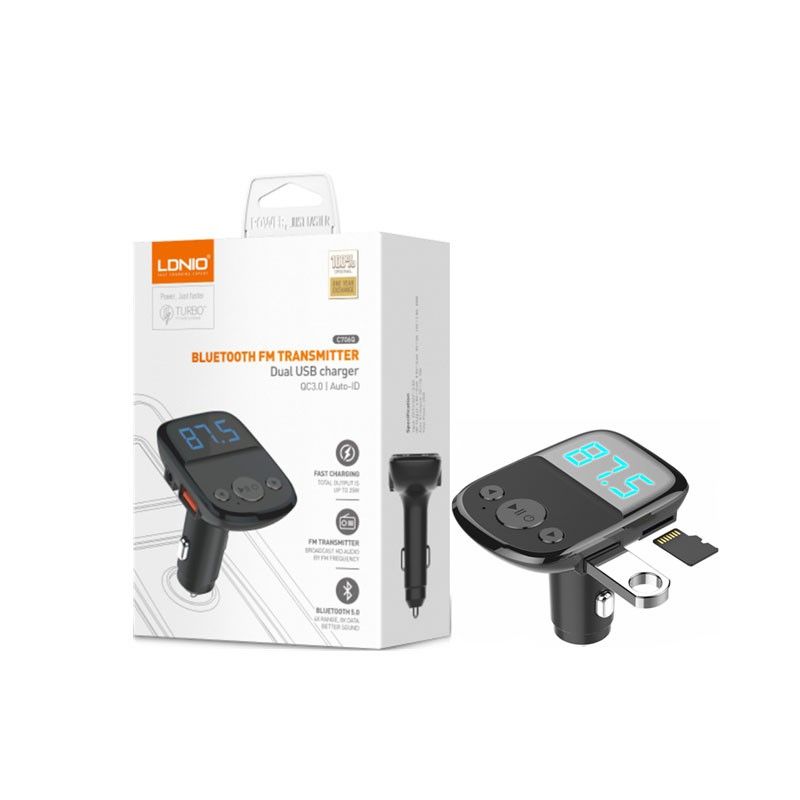 Bluetooth FM Transmiter LDNIO C706Q 5W + Lightning kabal