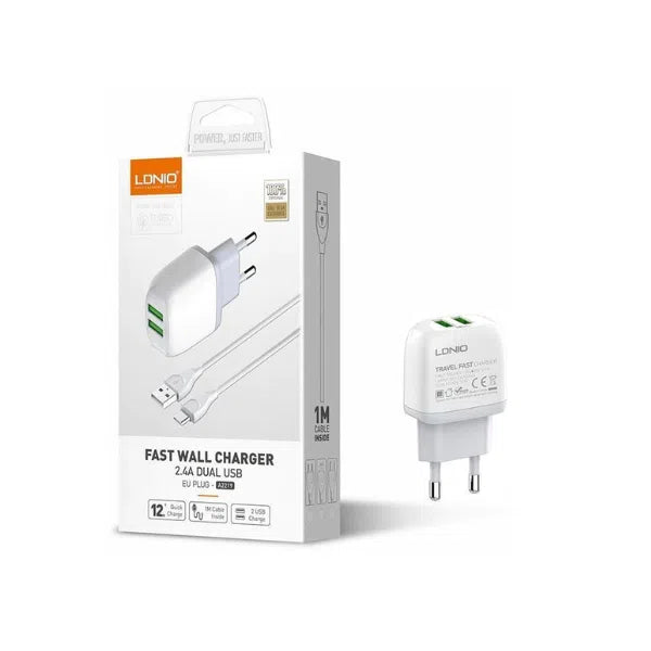 Kućni punjač LDNIO A2219 sa dva porta + Lightning kabal