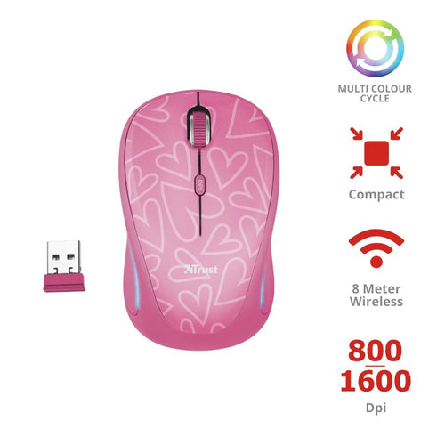 Wireless miš Trust YVI FX Pink
